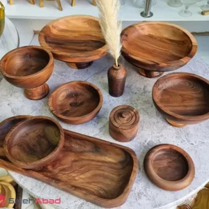 فروش عمده سرویس پذیرایی چوبی 10 تکه