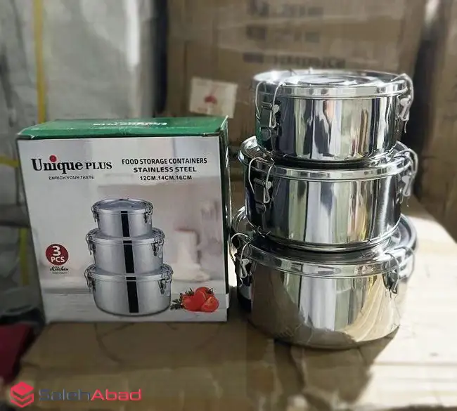 فروش عمده ظرف غذا استیل یونیک 3 عددی