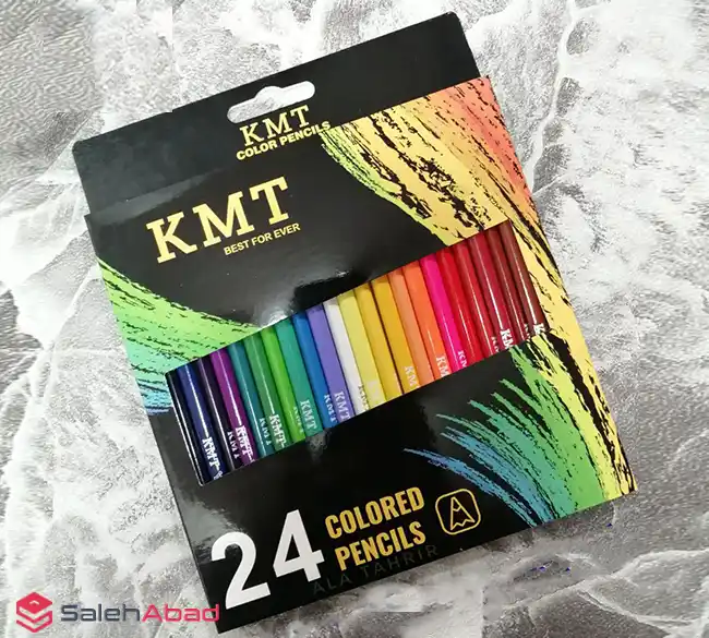 فروش عمده مداد رنگی 24 رنگ مقوایی KMT