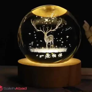فروش عمده چراغ خواب گوی شیشه ای پایه چوبی