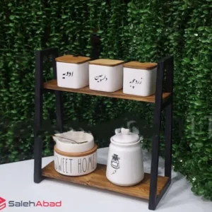 فروش عمده استند پاسماوری فلزی چوبی 2 طبقه