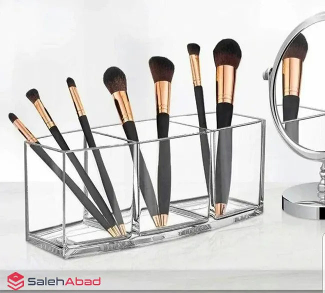 فروش عمده استند براش آرایشی 3 خانه
