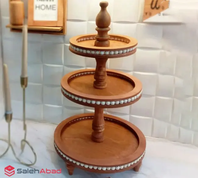 فروش عمده استند شیرینی خوری 3 طبقه چوبی