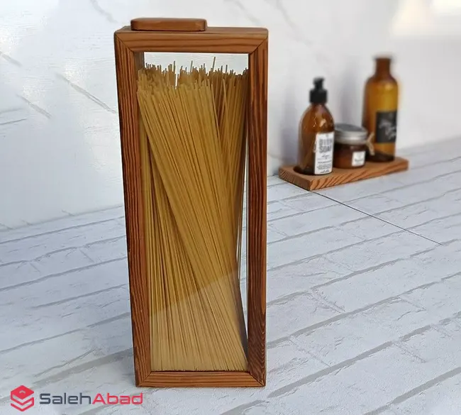 فروش عمده بانکه حبوبات مکعبی چوبی شیشه ای