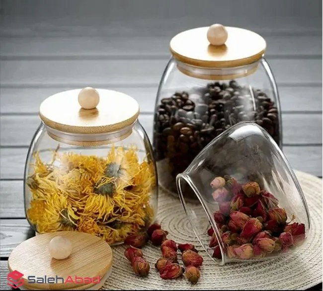 فروش عمده بانکه پیرکس خمره ای درب بامبو