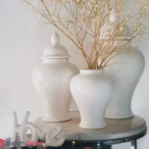 فروش عمده جینجر جار سرامیک سفید 3 تایی