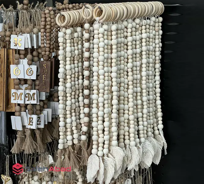 فروش عمده ریسه مهره چوبی آویزی