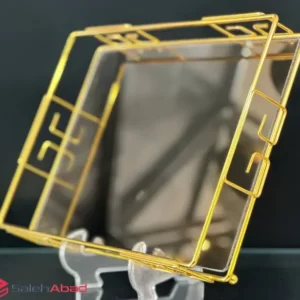 فروش عمده سینی مستطیل کف آینه طلایی