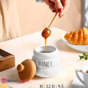 فروش عمده عسل خوری سرامیکی درب چوبی