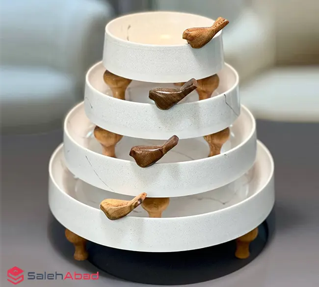 فروش عمده سرویس پذیرایی سنگی پایه چوبی