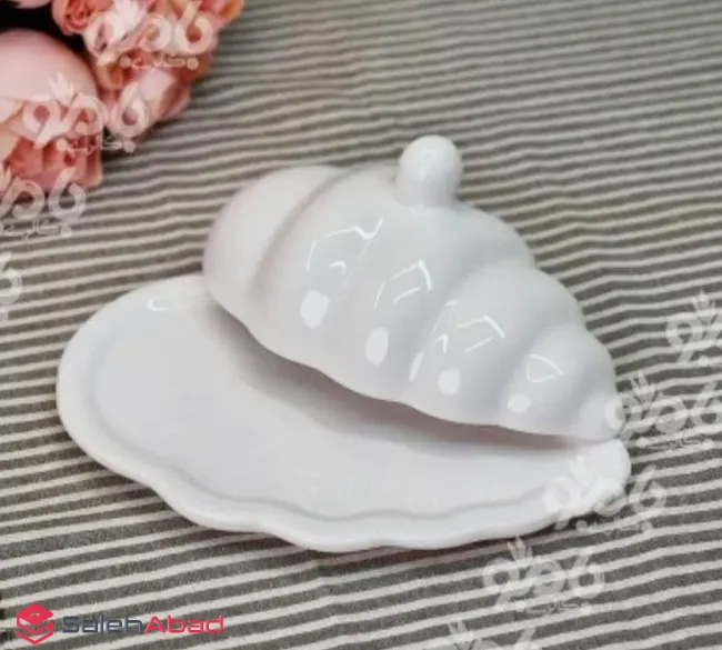 فروش عمده ظرف کره پنیر سرامیکی حلزونی