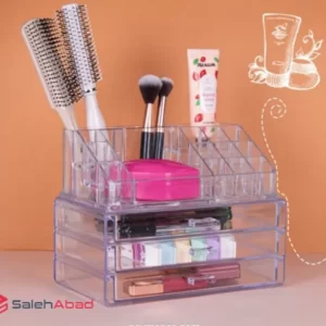 فروش عمده استند آرایشی اکریلیک سه کشو