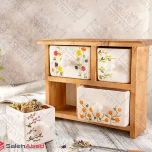 فروس عمده استند چوبی کافی کشو دار