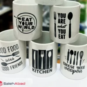 فروش عمده جا قاشقی استوانه چینی طرح دار