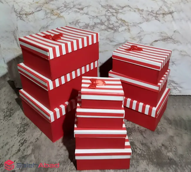 فروش عمده جعبه کادو درب راه راه 10 سایز
