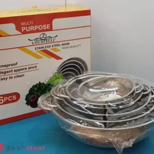 فروش عمده سرویس آبکش استیل 6 پارچه LOCATELLI
