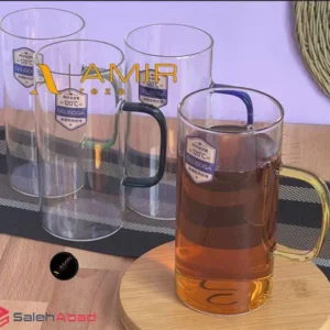 فروش عمده ماگ پیرکس بلند دسته رنگی