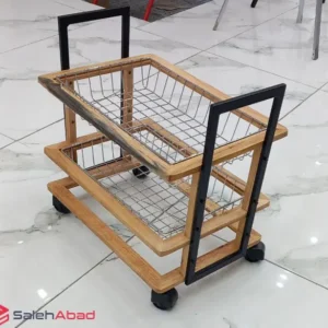 فروش عمده سبد سیب زمینی پیاز چوبی 2 طبقه
