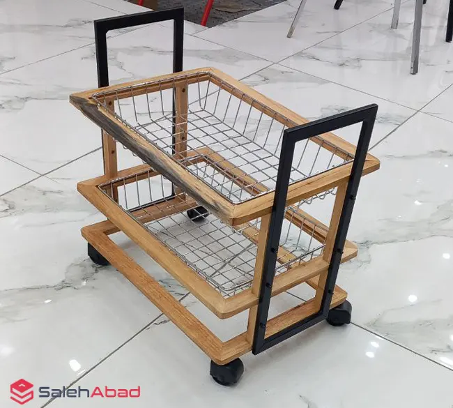 فروش عمده سبد سیب زمینی پیاز چوبی 2 طبقه