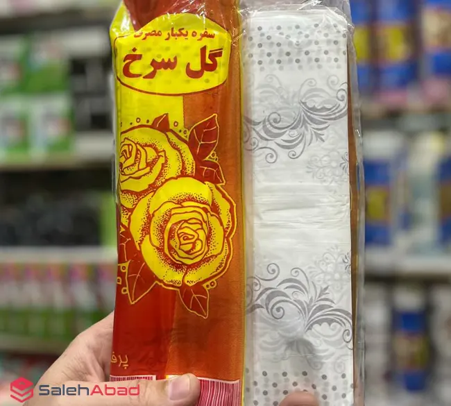 فروش عمده سفره یکبار مصرف گل سرخ 400 گرمی