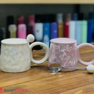 فروش عمده ماگ درب دار مدل سنگی براق