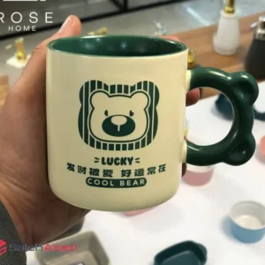 فروش عمده ماگ سرامیک داخل رنگی طرح خرس