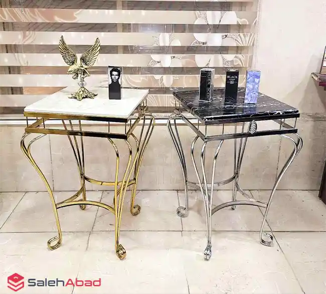 فروش عمده میز کنار سالنی فرفورژه مربع