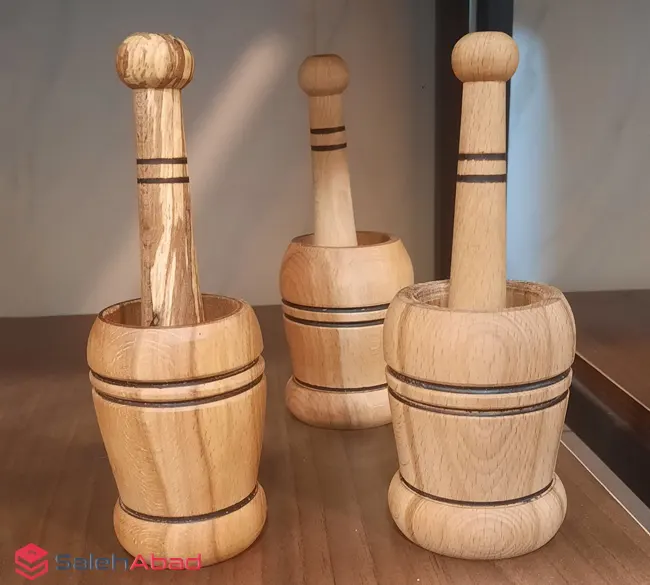 فروش عمده هاون زعفران ساب بزرگ چوبی