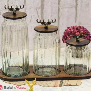فروش عمده ست پاسماوری شیشه ای طرح گوزن