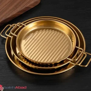 فروش عمده تابه گریل استیل گرد دو دسته