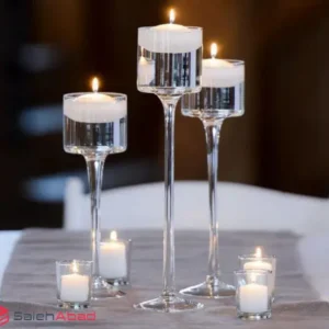 فروش عمده جا شمع وارمر پیرکس پایه دار