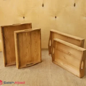 فروش عمده سینی مستطیلی دسته دار چوبی