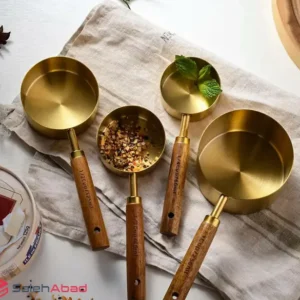 فروش عمده پیمانه استیل دسته چوبی