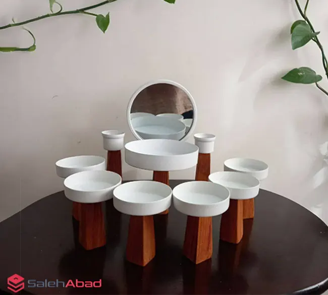 فروش عمده هفت سین فلزی پایه چوبی 10 تکه