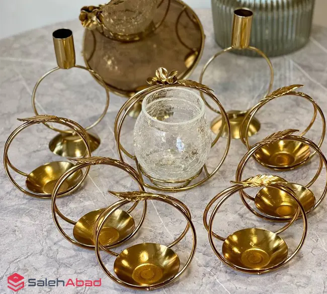 فروش عمده ست هفت سین فلزی مدل برگ