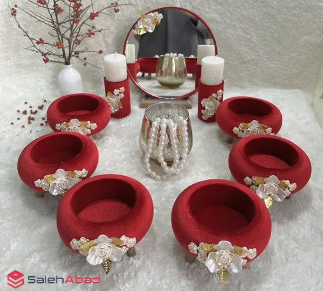 فروش عمده ست هفت سین چوبی مخملی