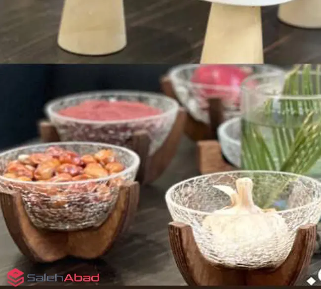 فروش عمده هفت سین شیشه ترک استند چوبی