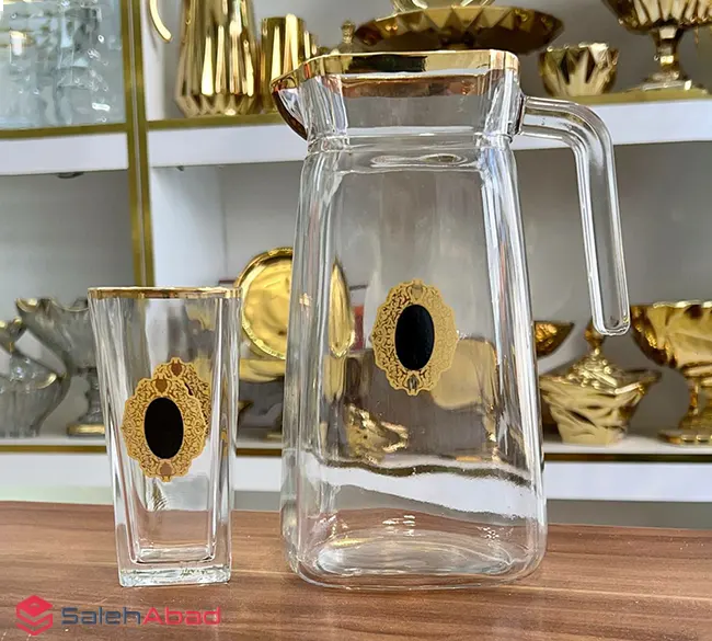 فروش عمده پارچ و لیوان لب طلا استرلینگ