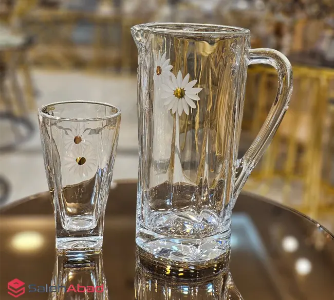 فروش عمده ست پارچ و لیوان فیوژن طرح بابونه