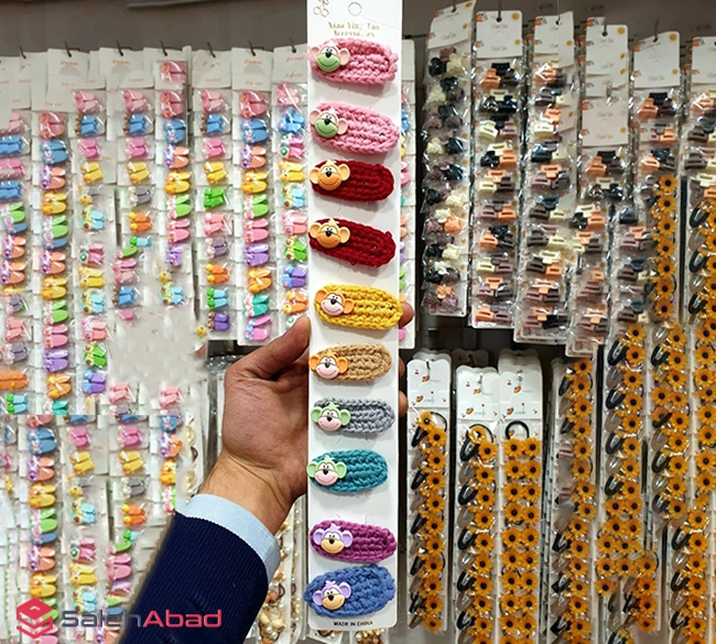 فروش عمده گیره سر انبری بافتنی فانتزی