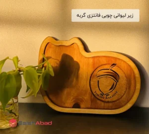 فروش عمده زیر لیوانی چوبی فانتزی گربه