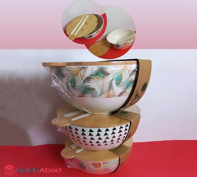 فروش عمده سالاد خوری درب دار بامبو