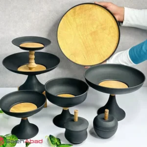 فروش عمده ست پذیرایی فلزی مشکی کف چوب