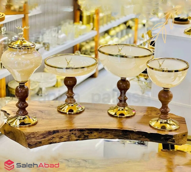 فروش عمده ست پذیرایی پایه چوبی طرح گوزن
