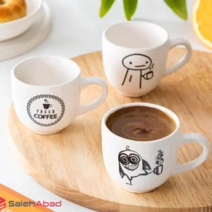 فروش عمده فنجان قهوه خوری سفید فانتزی
