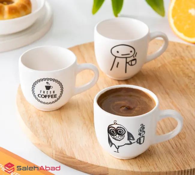 فروش عمده فنجان قهوه خوری سفید فانتزی