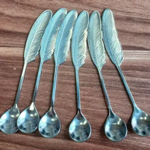 فروش عمده قاشق چای خوری استیل طرح پر