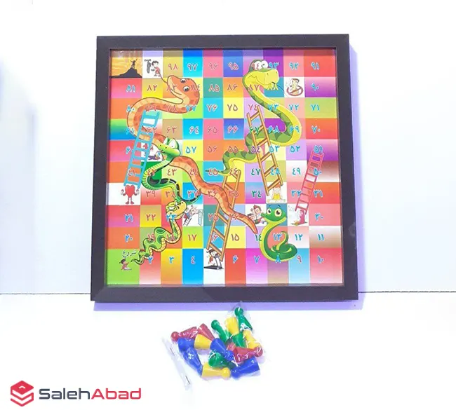 فروش عمده بازی فکری منچ و مارپله چوبی