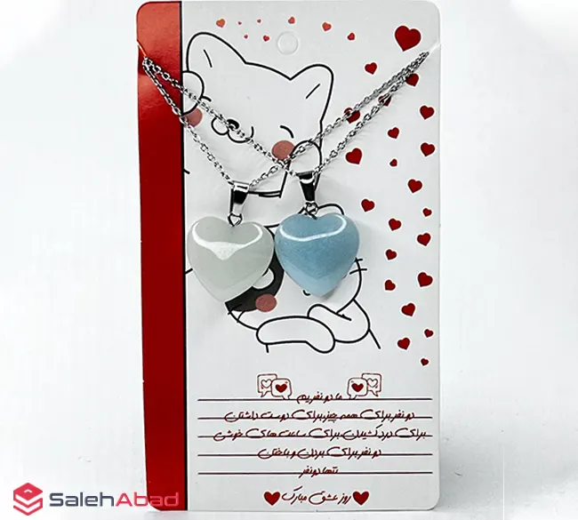 فروش عمده ست گردنبند قلب شب تاب