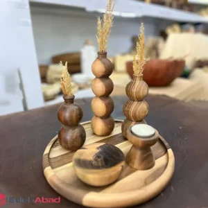 فروش عمده ست گلدان چوبی 3 تایی توپی